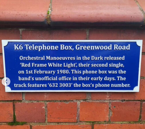 A close up of the sign which introduces you to the telephone box! Andonis loved seeing it in person!